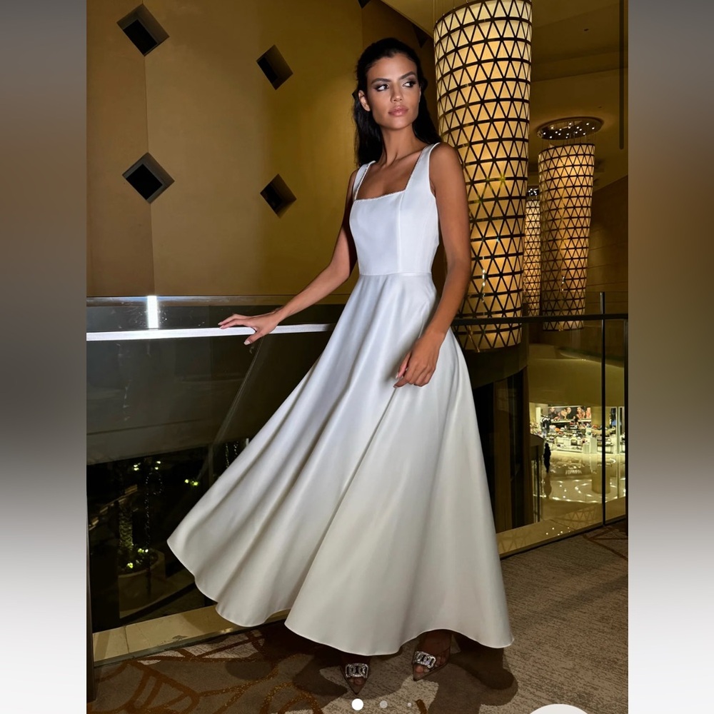 Strap Decorated Bodice Midi Dress